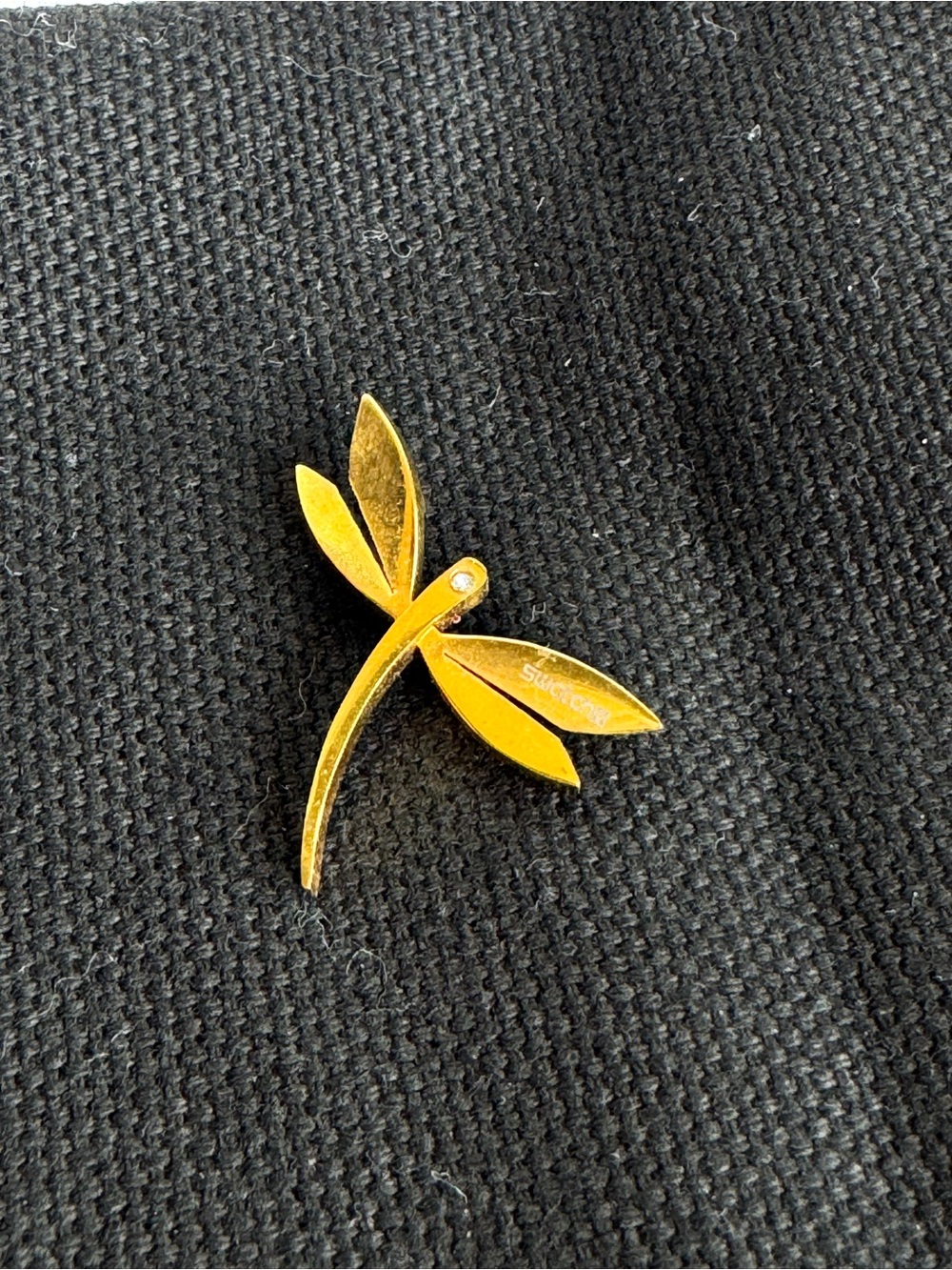 Swatch Gold Dragonfly Pendant- Elegant Womens Jewelry - Picture 8 of 9